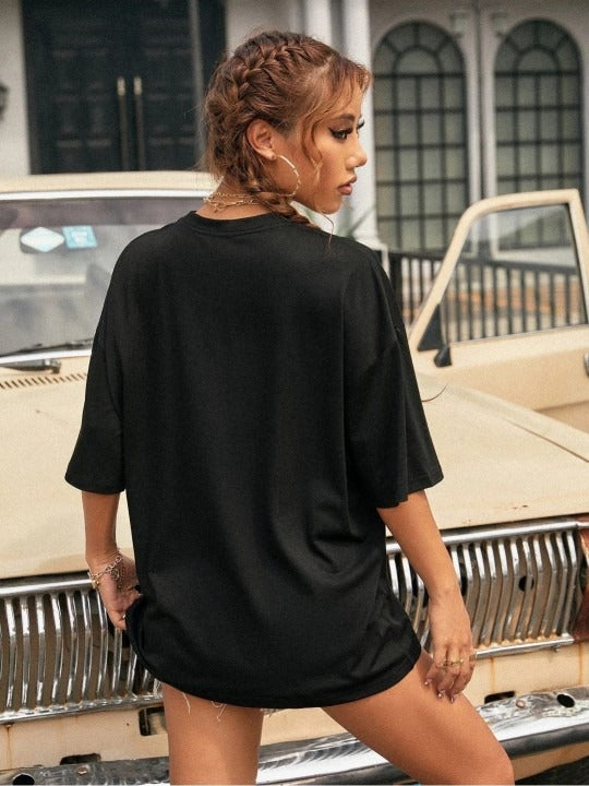 Women Printed Pocket Cotton T-Shirt Online Pakistan