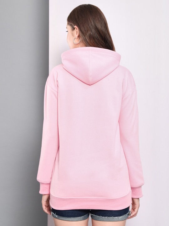 Long Sleeves Hooded Pullover Baby Pink Hoodie – Cozy & Stylish Women’s Hoodie for Pakistan