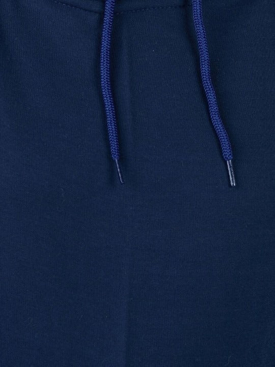 Women Printed Oversized Fit Longline Navy Blue Hoodie – Stylish & Comfortable Winter Wear in Pakistan | DOCACCA