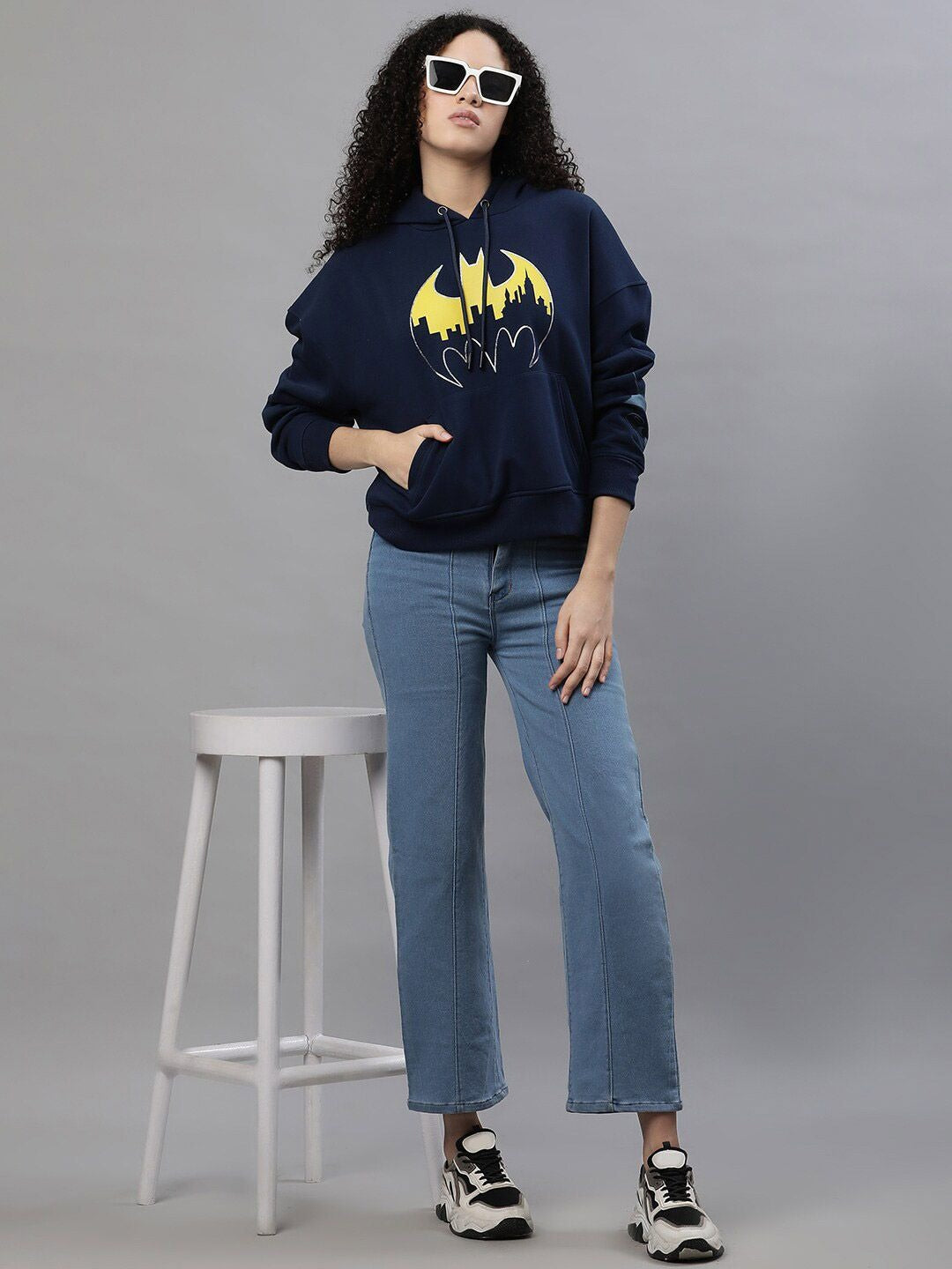 Batman Printed Cotton Hoodie – Drop Shoulder Sleeves Hooded Sweatshirt for Women & Men in Pakistan | HB INDUSTRIES