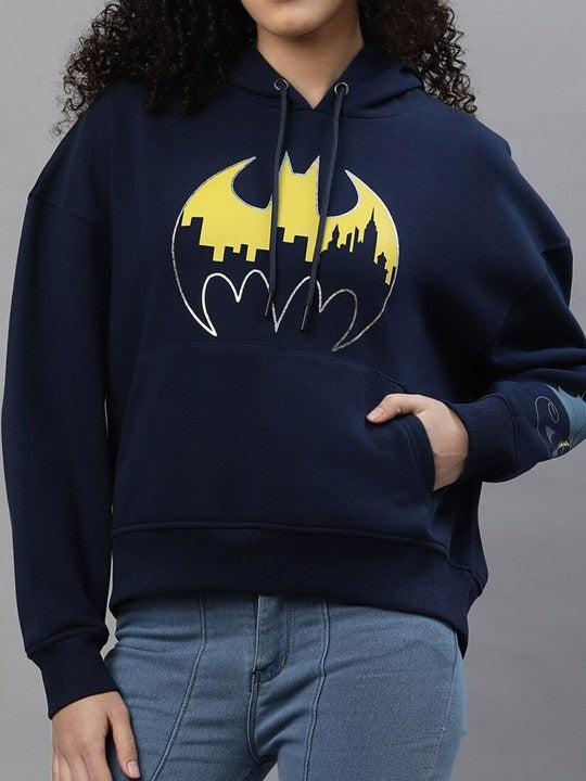 Batman Printed Cotton Hoodie – Drop Shoulder Sleeves Hooded Sweatshirt for Women & Men in Pakistan | DOCACCA