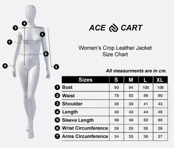 Black Crop Women Biker Leather Jacket