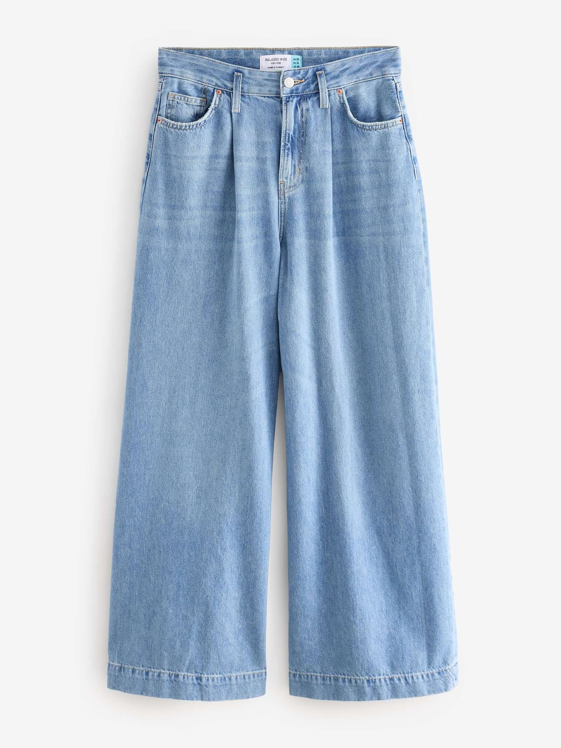 Women Mid Blue Palazzo Wide Leg 100% Cotton Jeans – Trendy Palazzo Denim for Pakistani Women | HB INDUSTRIES