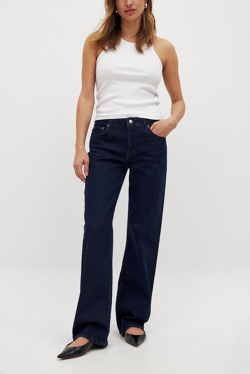 Women Mid Waist Slim Straight Denim – Slim Straight Mid-Rise Jeans for Pakistani Women | HB INDUSTRIES