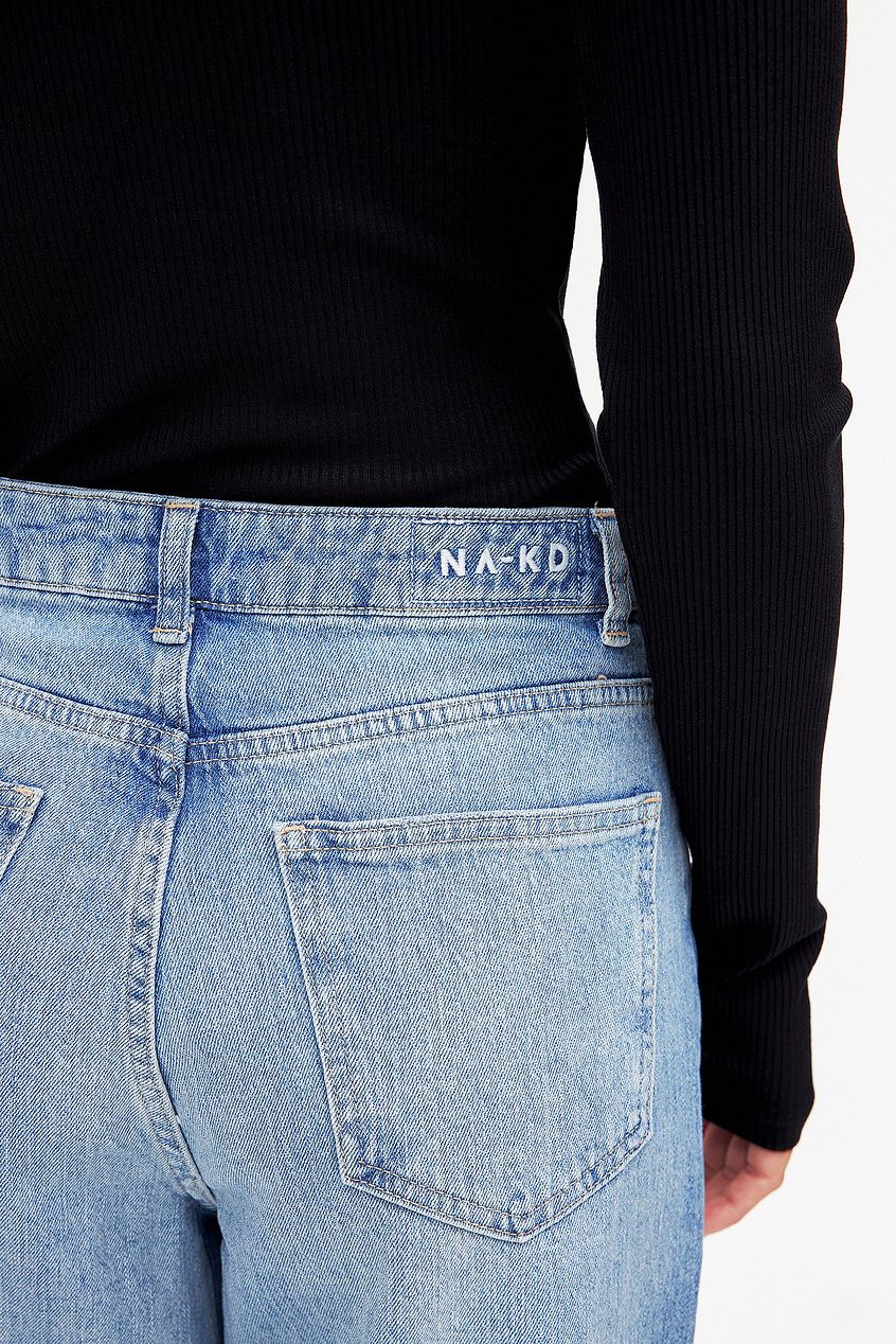 Women Straight High Waist Cropped Jeans – High-Rise Ankle Crop, Clean Straight Leg | HB INDUSTRIES