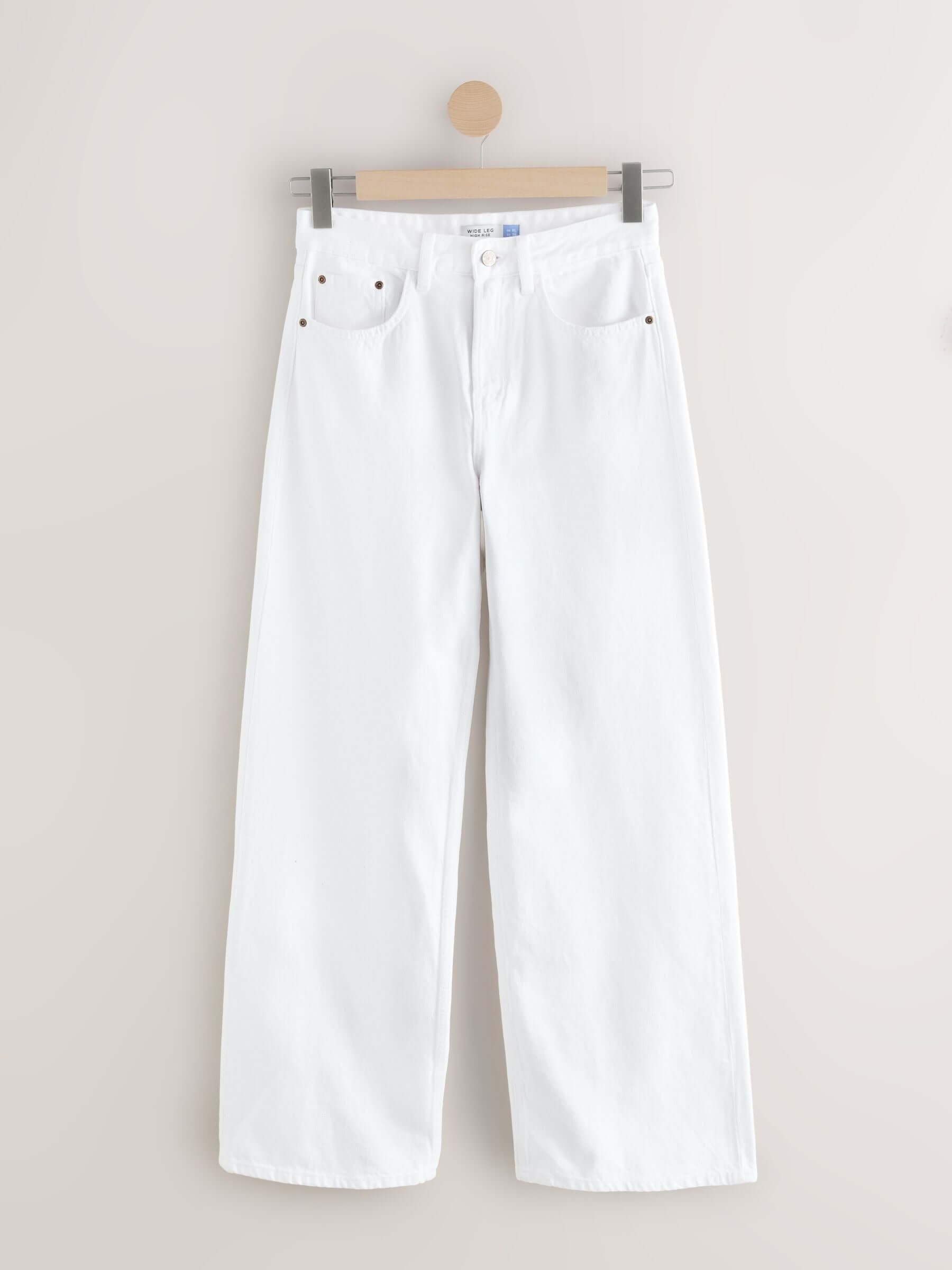Women White Wide Leg Jeans – Elegant High Waisted Denim Pants for Stylish Outfits in Pakistan | HB INDUSTRIES