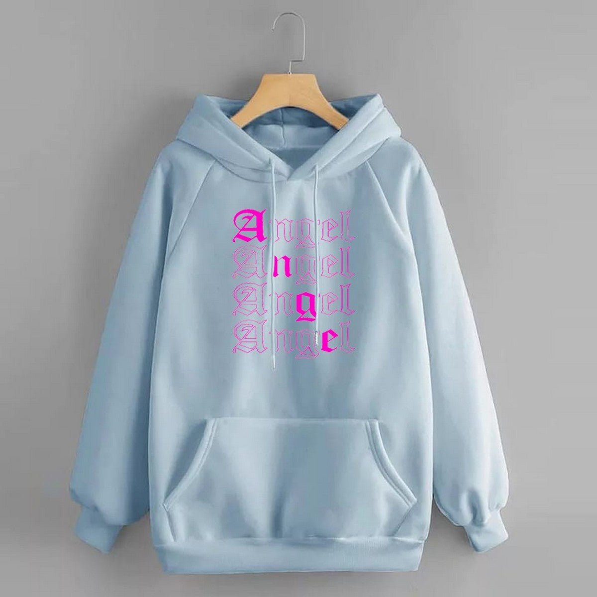 Angel Printed Fleece Full Sleeves Pull Over Hoodie For Men And Women - HB INDUSTRIES - Hoodie & Sweatshirt - 
