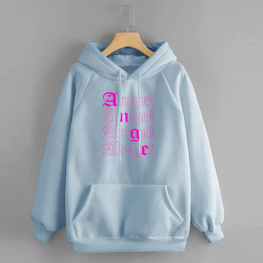Angel Printed Fleece Full Sleeves Pull Over Hoodie For Men And Women - HB INDUSTRIES - Hoodie & Sweatshirt - 