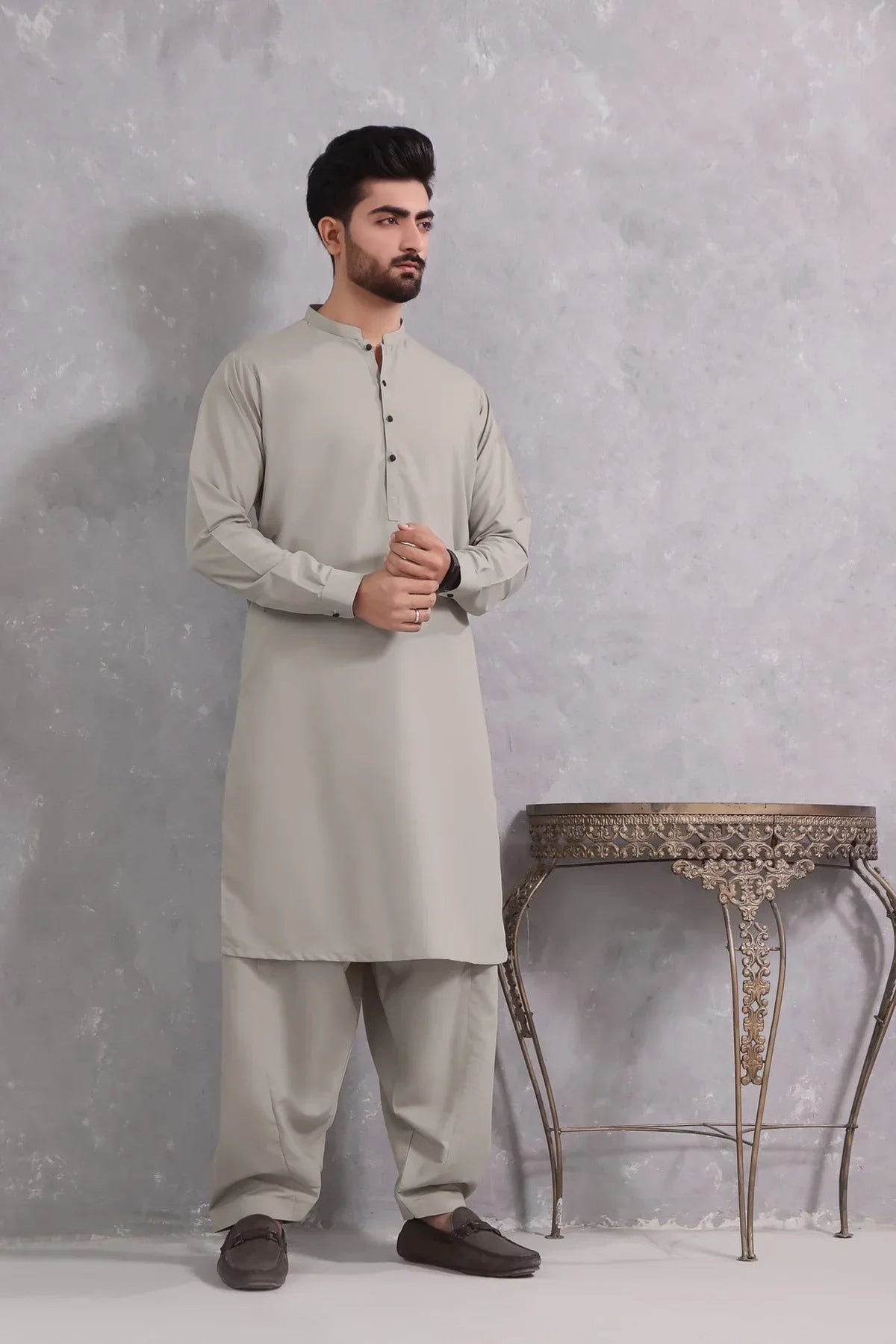 Arctic Elegance: Iceberg Green Shalwar Kameez For Mens - HB INDUSTRIES - Shalwar Kameez - 