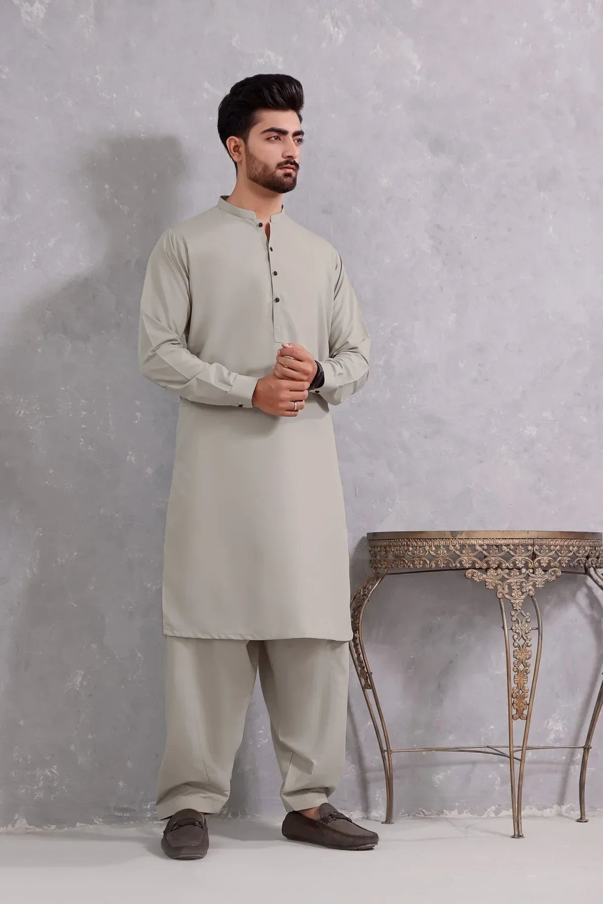 Arctic Elegance: Iceberg Green Shalwar Kameez For Mens - HB INDUSTRIES - Shalwar Kameez - 