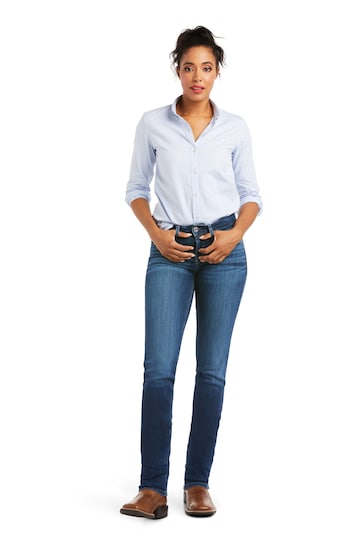 Ariat Blue R.E.A.L. Perfect Rise Abby Straight Jeans - HB INDUSTRIES - Jeggings & Leggings - 