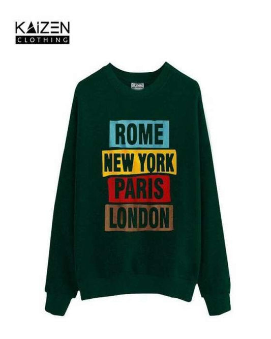 Army Green RNPL printed Sweat Shirt For Women - HB INDUSTRIES - Hoodies & Sweatshirts - 