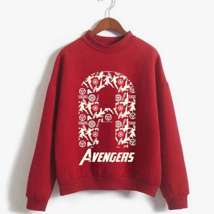 Avengers Printed Casual Cotton Full Sleeves Round Neck Winter Wear Export Quality SweatShirts Winter Wear Tshirt Top For Womens - HB INDUSTRIES - Hoodies & Sweatshirts - 