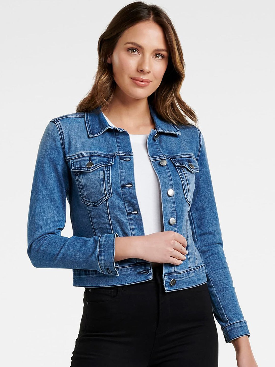 Women Blue Solid Jacket