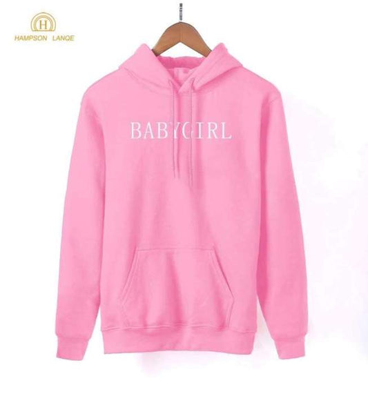 Baby Stylish Pink Printed Hoodie For Women - HB INDUSTRIES - Hoodies & Sweatshirts - 