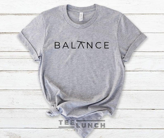 Balance Cute Motivational T - shirt Yoga TeeWomen T - shirt - HB INDUSTRIES - Tops & T - Shirts - 
