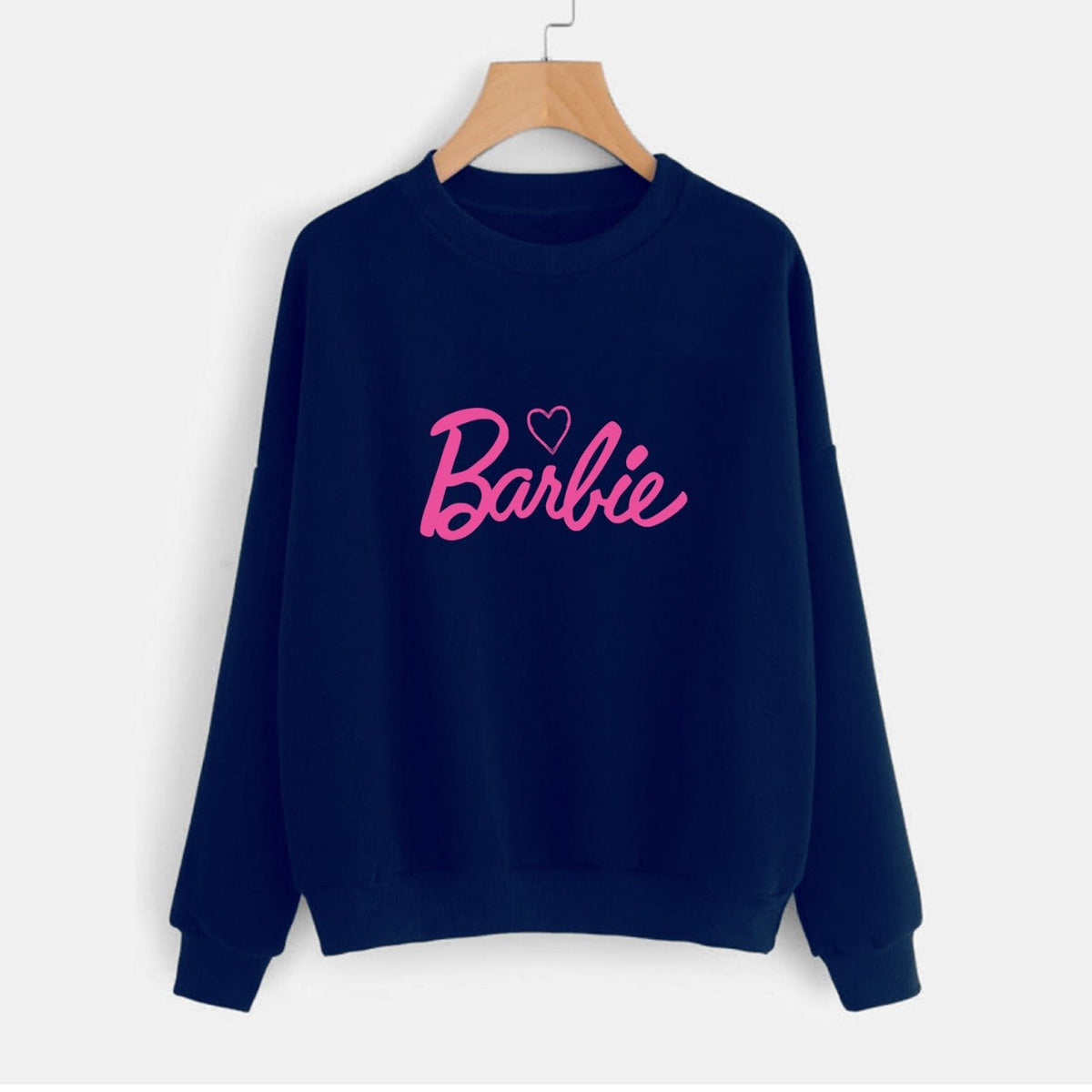 Barbe Printed Fleece Full Sleeves Pull Over Sweatshirt For Women - HB INDUSTRIES - Hoodies & Sweatshirts - 