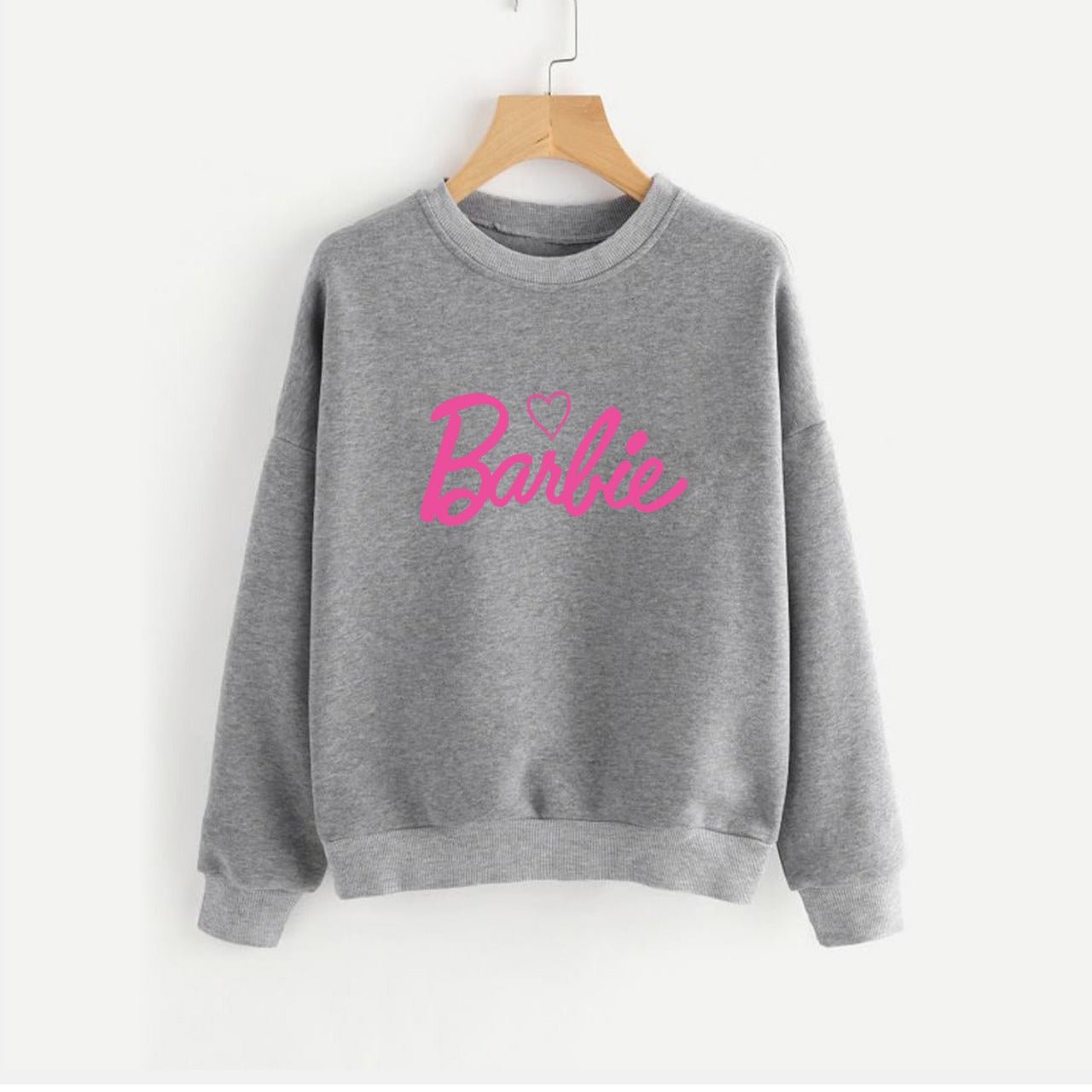 Barbe Printed Fleece Full Sleeves Pull Over Sweatshirt For Women - HB INDUSTRIES - Hoodies & Sweatshirts - 