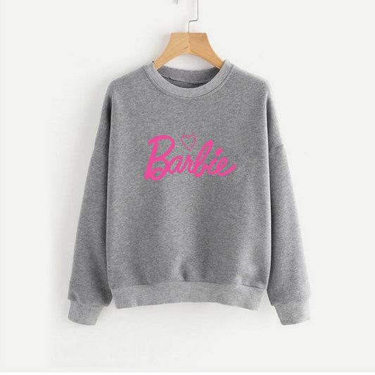 Barbe Printed Fleece Full Sleeves Pull Over Sweatshirt For Women - HB INDUSTRIES - Hoodies & Sweatshirts - 