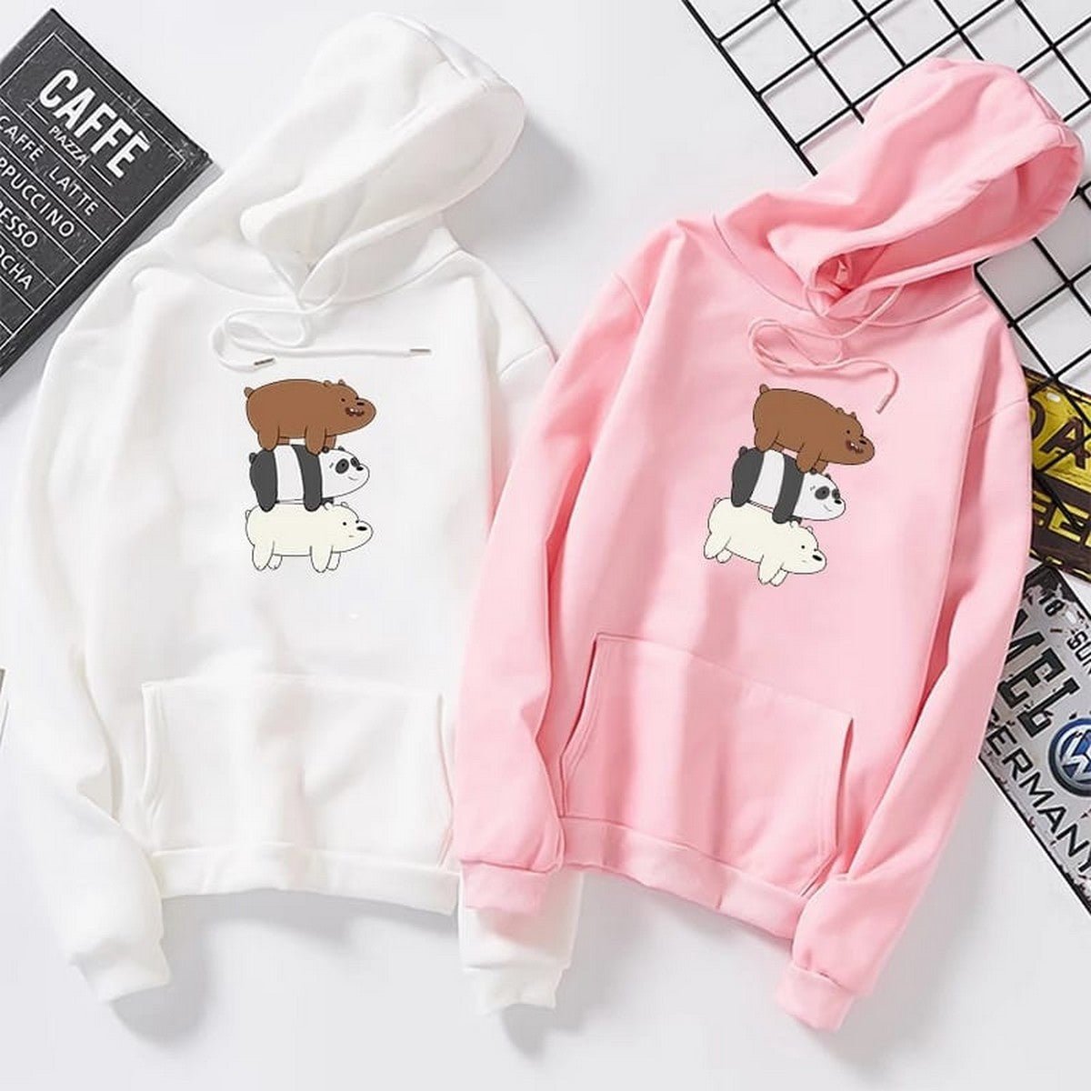 Bare Bears Fleece Full Sleeves Pull Over Hoodie For Women - HB INDUSTRIES - Hoodies & Sweatshirts - 