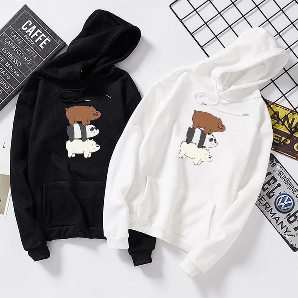 Bare Bears Fleece Full Sleeves Pull Over Hoodie For Women HB INDUSTRIES