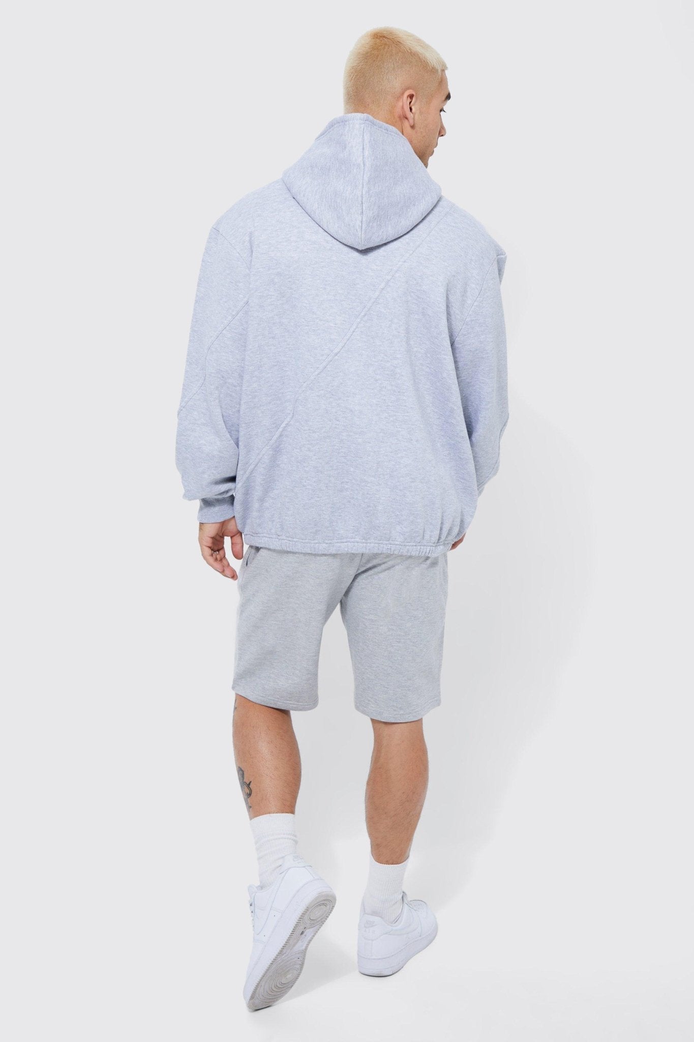 BASIC LOOSE FIT MID LENGTH GREY JERSEY SHORT - HB INDUSTRIES - Shorts - 