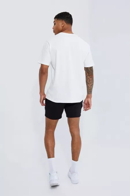BASIC SLIM FIT SHORT LENGTH BLACK JERSEY SHORT - HB INDUSTRIES - Shorts - 