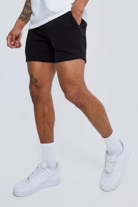 BASIC SLIM FIT SHORT LENGTH BLACK JERSEY SHORT - HB INDUSTRIES - Shorts - 