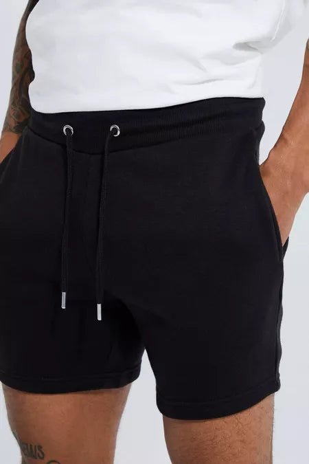 BASIC SLIM FIT SHORT LENGTH BLACK JERSEY SHORT - HB INDUSTRIES - Shorts - 