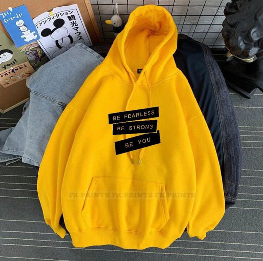 Be Strong Printed Fleece Full Sleeves Pull Over Hoodie - HB INDUSTRIES - Hoodie & Sweatshirt - 