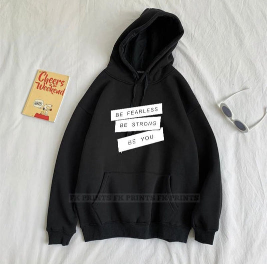 Be Strong Printed Fleece Full Sleeves Pull Over Hoodie - HB INDUSTRIES - Hoodie & Sweatshirt - 