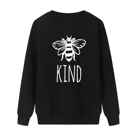 Bee Kind Fleece Full Sleeves Pull Over Sweatshirt For Women - HB INDUSTRIES - Hoodies & Sweatshirts - 