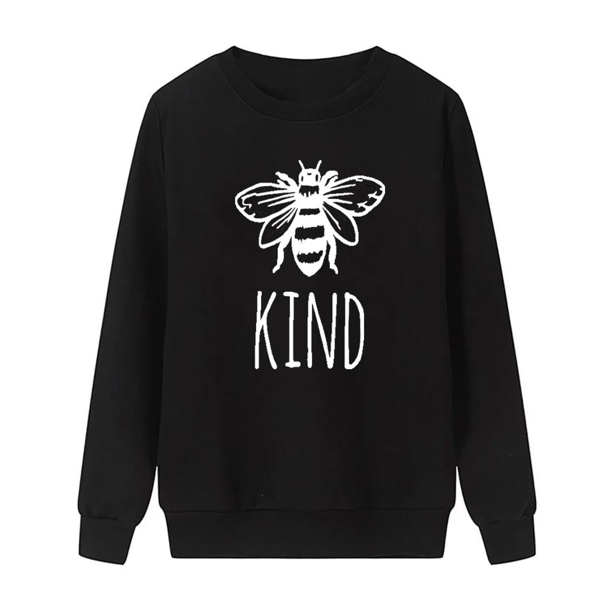 Bee Kind Fleece Full Sleeves Pull Over Sweatshirt For Women - HB INDUSTRIES - Hoodies & Sweatshirts - 