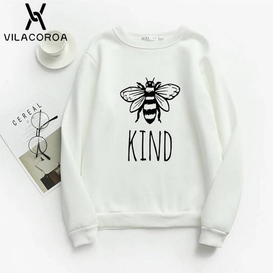 Bee Kind Fleece Full Sleeves Pull Over Sweatshirt For Women - HB INDUSTRIES - Hoodies & Sweatshirts - 