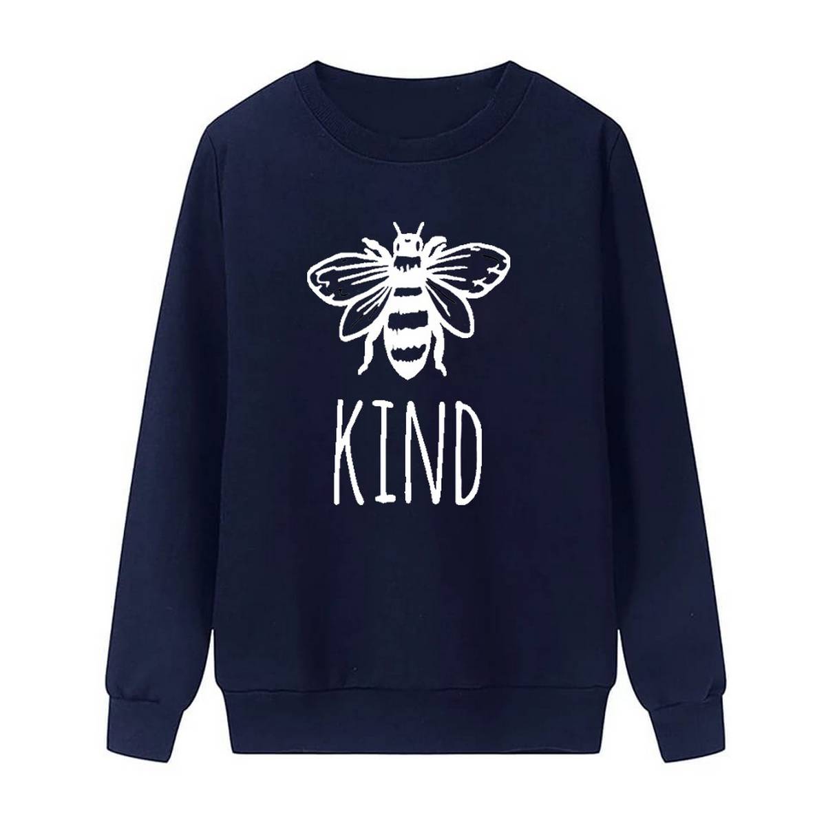 Bee Kind Fleece Full Sleeves Pull Over Sweatshirt For Women - HB INDUSTRIES - Hoodies & Sweatshirts - 