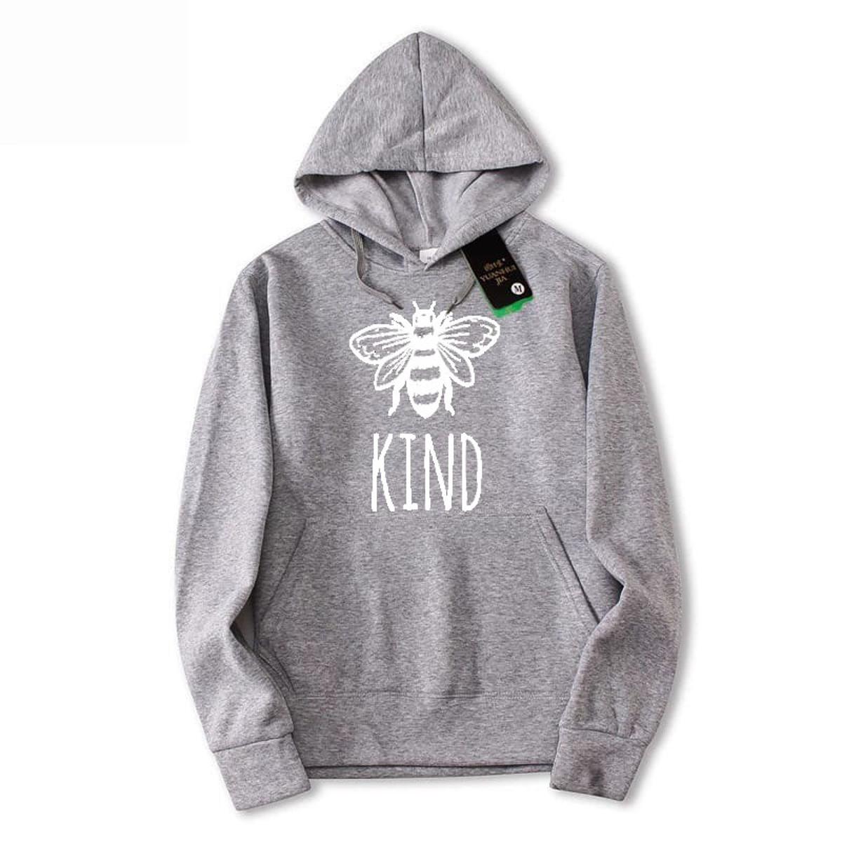 Bee Kind Printed Fleece Full Sleeves Pull Over Hoodie For Women And Men - HB INDUSTRIES - Hoodies & Sweatshirts - 