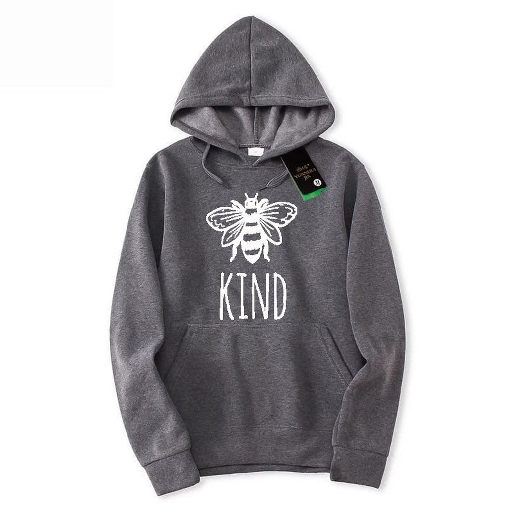 Bee Kind Printed Fleece Full Sleeves Pull Over Hoodie For Women And Men - HB INDUSTRIES - Hoodies & Sweatshirts - 