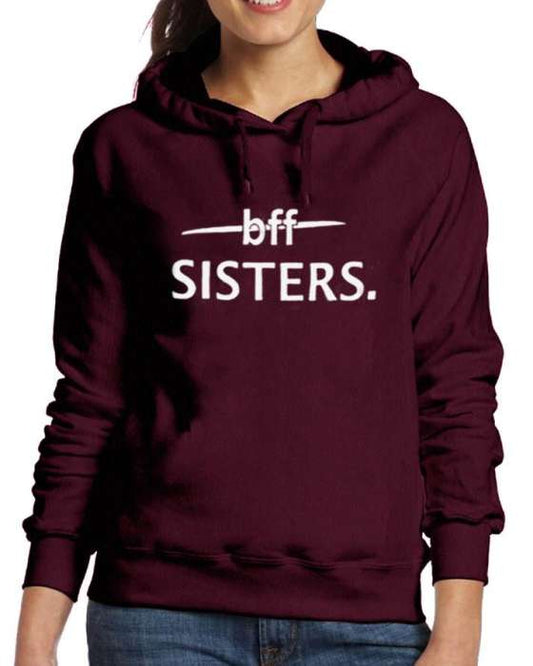 BFF Stylish Maroon Printed Hoodie For Women - HB INDUSTRIES - Hoodies & Sweatshirts - 