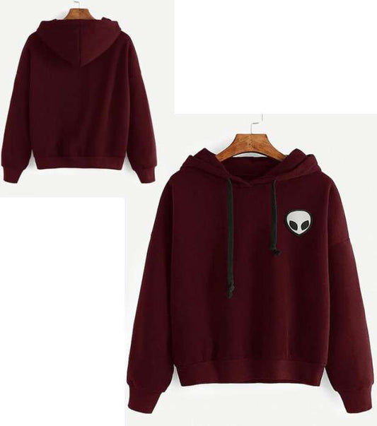 BINN Printed Maroon Hoodie For women - HB INDUSTRIES - Hoodies & Sweatshirts - 