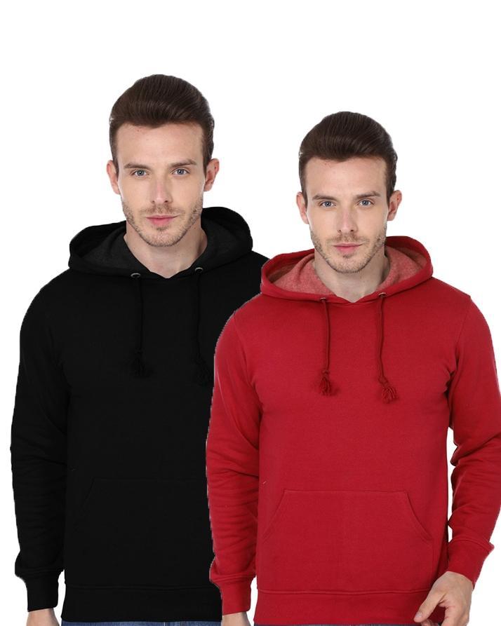 Black And Red Hoody For Mens Fit Hoodie Mens - HB INDUSTRIES - Hoodie & Sweatshirt - 