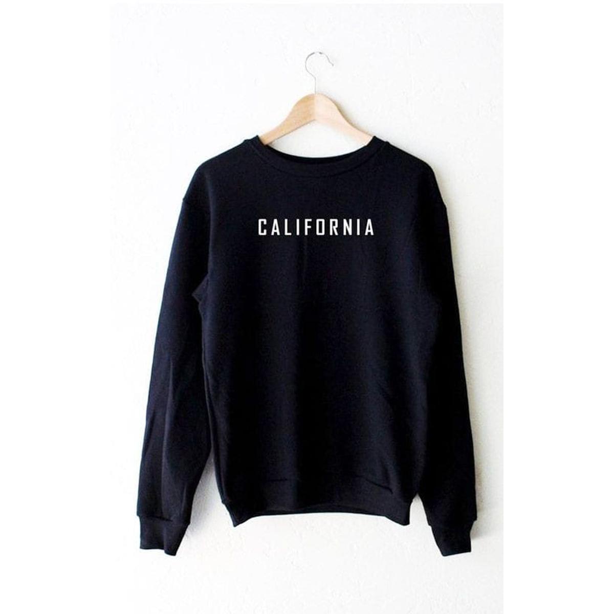 Black California Printed Fleece Full Sleeves Pull Over Sweatshirt - HB INDUSTRIES - Hoodie & Sweatshirt - 