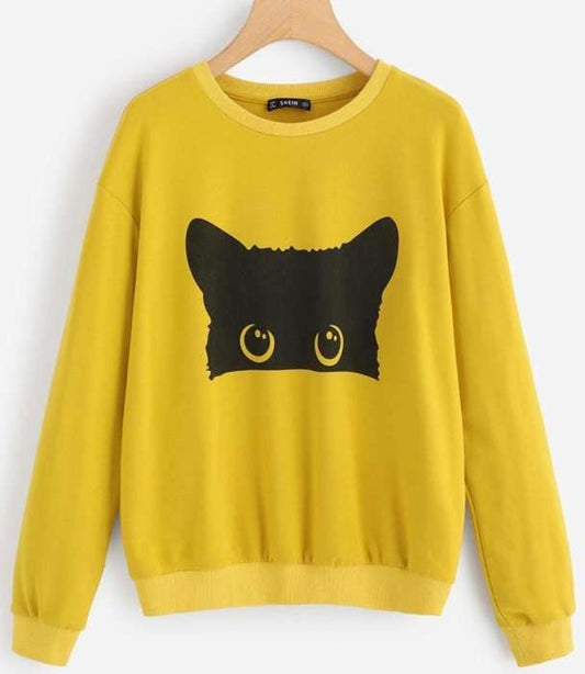 Black Cat Sweatshirt For Women - HB INDUSTRIES - Hoodies & Sweatshirts - 