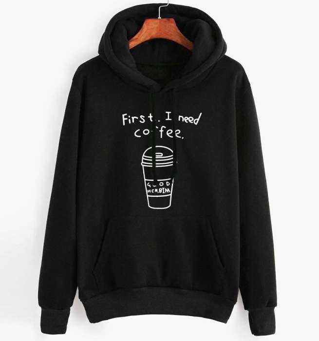 black first i need coffee export quality hoodie for women 222 - HB INDUSTRIES - Hoodies & Sweatshirts - 