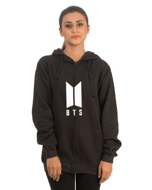 Black Fleece BTS Zipper Hoodies For Women - HB INDUSTRIES - Hoodies & Sweatshirts - 