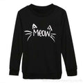 Black Fleece Meow Printed Sweat Shirt for Women