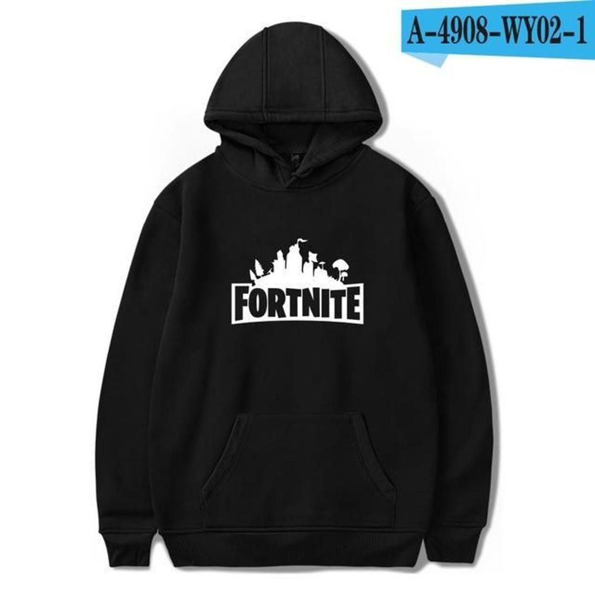 Black Fortnite Fleece Full Sleeves Pull Over Hoodie For Women - HB INDUSTRIES - Hoodies & Sweatshirts - 