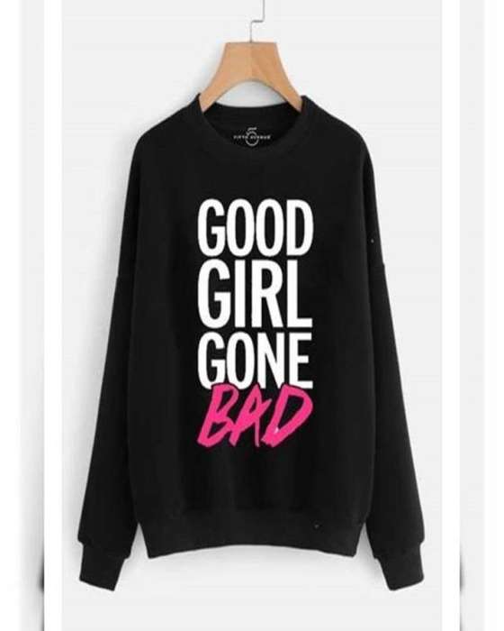 Black GOOD GONE BAD Printed Sweatshirt for womens - HB INDUSTRIES - Hoodies & Sweatshirts - 
