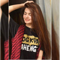 Black Log Kya Kahenge Cotton Printed T-shirt For Womens