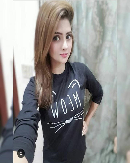 Black Meow Printed T - Shirt For Women - HB INDUSTRIES - Tops & T - Shirts - 