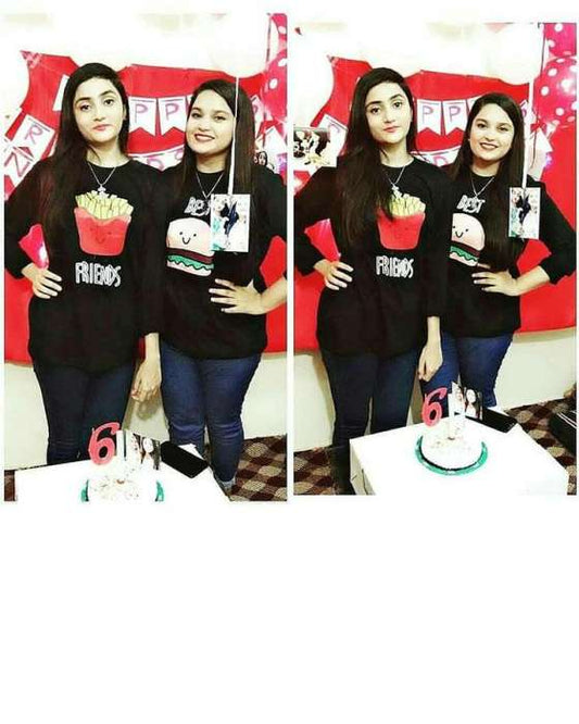 BLACK PACK OF 2 BEST FRIENDS SWEATSHIRT FOR WOMEN - HB INDUSTRIES - Hoodies & Sweatshirts - 
